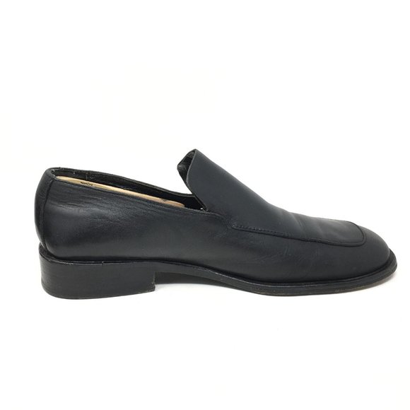 Men\'s VINTAGE Gucci Slip On Loafers Dress Shoes Size 40 E/7 E Wide Black Leather main image 9